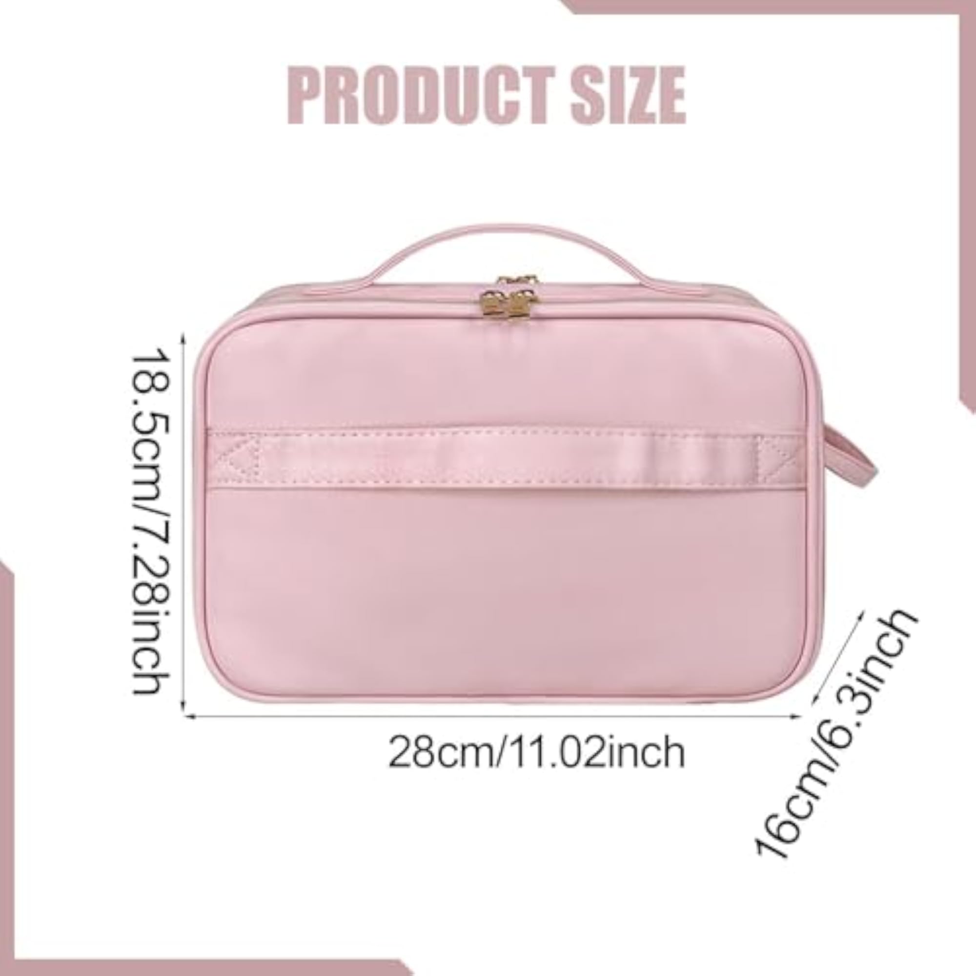 Toiletry Bag Makeup Organizer for Travel Essentials, Pink
